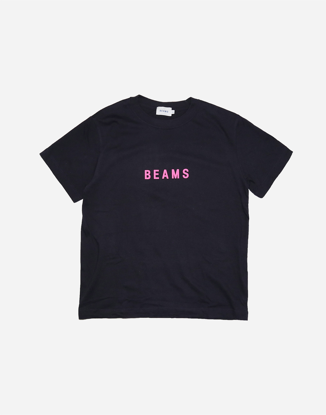 BEAMS Logo Half T-Shirts, Navy